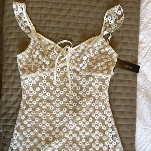 Charmaine white embroidered mini dress